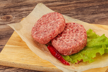 Raw beef cutlet for burger