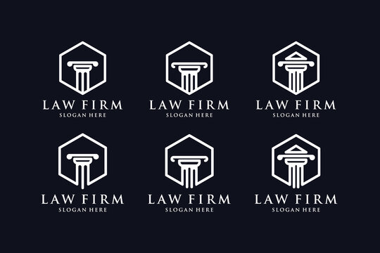 set logo law firm with line concept