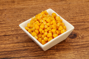Sweet corn seeds in the bowl