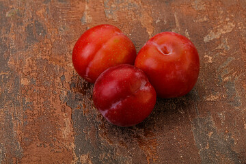 Ripe sweet tasty red plum