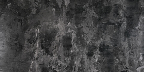 Dark grunge gray wall texture background. Long web banner.