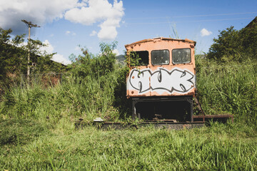 Old abandoned railroad car 