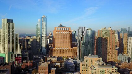 Beautiful Aerial Pan of Downtown Brooklyn