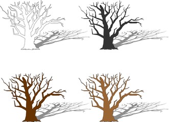 Vector stock hand drawn illustration of four tree