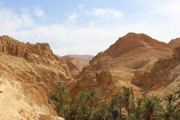 Fototapeta na wymiar Mountains in the Sahara Desert. Rest in Tunisia.