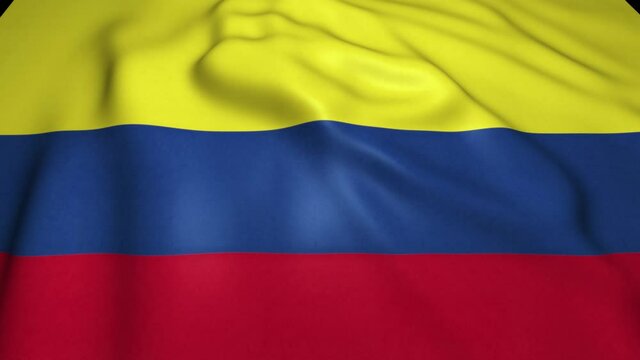 Waving realistic Colombia flag in 4K , loop animation