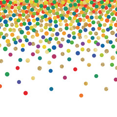 Falling Confetti Background - Colorful confetti falling on solid white background