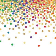 Falling Confetti Background - Colorful confetti falling on solid white background