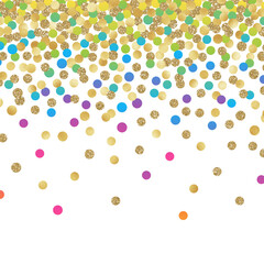 Falling Confetti Background - Colorful confetti falling on solid white background