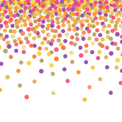 Falling Confetti Background - Colorful confetti falling on solid white background