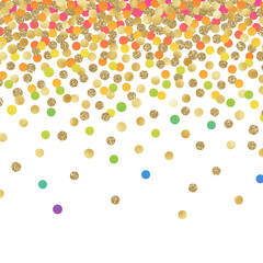 Falling Confetti Background - Colorful confetti falling on solid white background