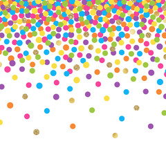 Falling Confetti Background - Colorful confetti falling on solid white background