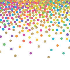Falling Confetti Background - Colorful confetti falling on solid white background