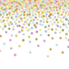 Falling Confetti Background - Colorful confetti falling on solid white background