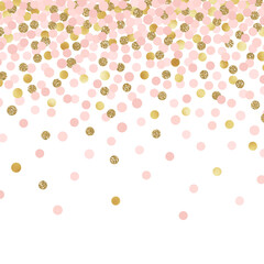 Falling Confetti Background - Colorful confetti falling on solid white background © Mai