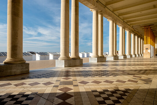 View on the famous and historic Royal Galleries in the city of Ostend in Belgium