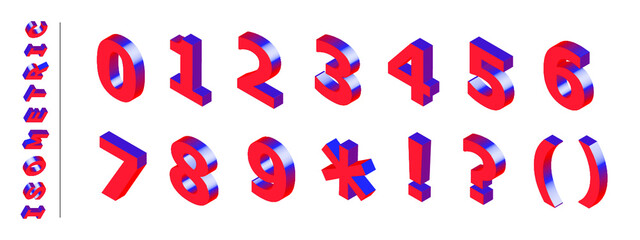 Isometric number vector illustration