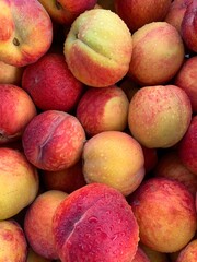 Dew on yellow peaches