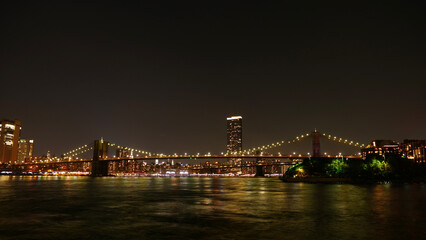 Fototapeta premium landscape photo of lower Manhattan night time 