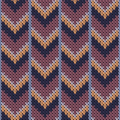 Fototapeta premium Stylish downward arrow lines knitted texture 