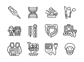 Healthcare and Medical vector line icons style 1 vol 3