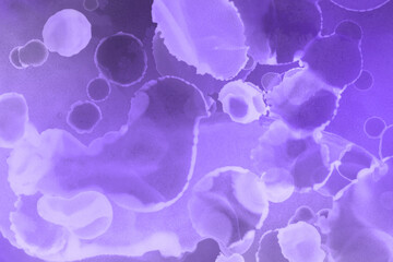 Hand-painted alcohol ink background. Abstract delicate violet texture. Contemporary feminine wallpaper. 