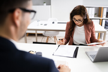 Job Interview. Business Manager Talking To Recruiter