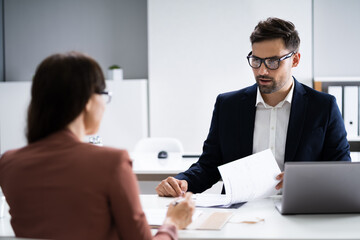 Job Interview. Business Manager Talking To Recruiter
