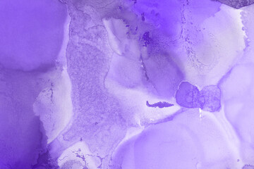 Hand painted alcohol ink background. Abstract delicate violet texture. Contemporary feminine wallpaper. 