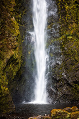 Hidden waterfall in Colombian jungle