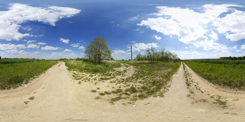 Fototapeta na wymiar Countryside Landscapes HDRI Panorama