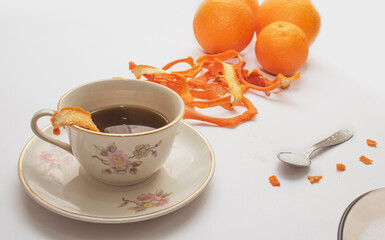 cup of tea and orange