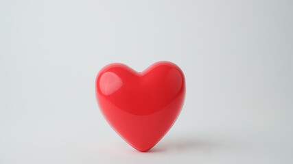 red heart on white background . symbol of love, care ,health and organ donation.