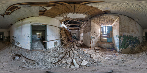 abandoned empty concrete room or unfinished building. full seamless spherical hdri panorama 360...