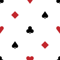 Suit of playing cards. Seamless pattern. Vector background