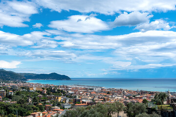 Naklejka na ściany i meble Tigullio bay - Chiavari, Lavagna and Sestri Levante - Ligurian sea - Italy.