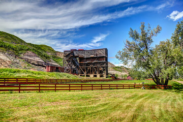 Rustic tipple at the Atlas Coal Mine in East Coulee Alberta