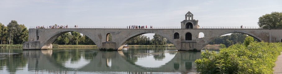Fototapeta na wymiar The famous Avignon bridge or Pont d'Avignon or Pont Saint-Benezet, Avignon, Provence, France