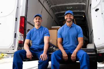 Happy Movers With Van Or Truck. Furniture Removal