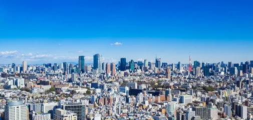 Foto auf Glas 東京　青空と都市風景　ワイド © oben901