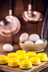 sweet made from egg yolk, called in Brazil Quindim, and in Portugal brisa-do-Lis.