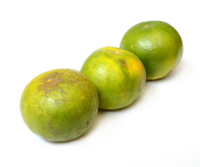 Ripe mandarin citrus isolated tangerine mandarine orange on white background. 