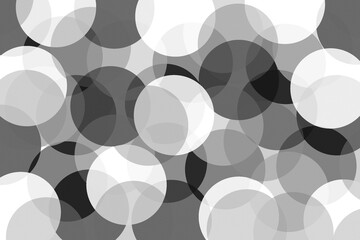Pattern of overlapping circles in black and white