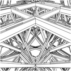 Fototapeta premium Abstract Construction Structure Vector. Illustration Isolated On White Background. A Vector Illustration Of Construction Structure Background.