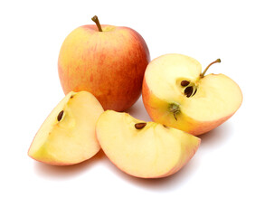 Fresh red apples isolated on white background 
