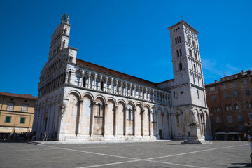 San Michele in Foro (translates as Saint Michael in the Forum) in the walled city of Lucca,...