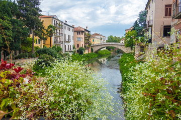 Fototapeta na wymiar Ponte San Michele in Vicenza, Veneto, Italy