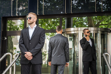 Security Guard Service Protecting Business Man