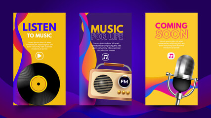 Beautiful musical template for social networks