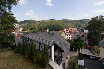 Fototapeta na wymiar The town of Loket in the Karlovy Vary region